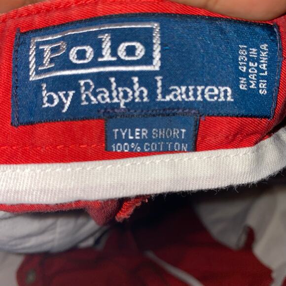 Polo by Ralph Lauren Tyler Short VIntage Pleated front Preppy shorts size 38 red - Picture 7 of 7